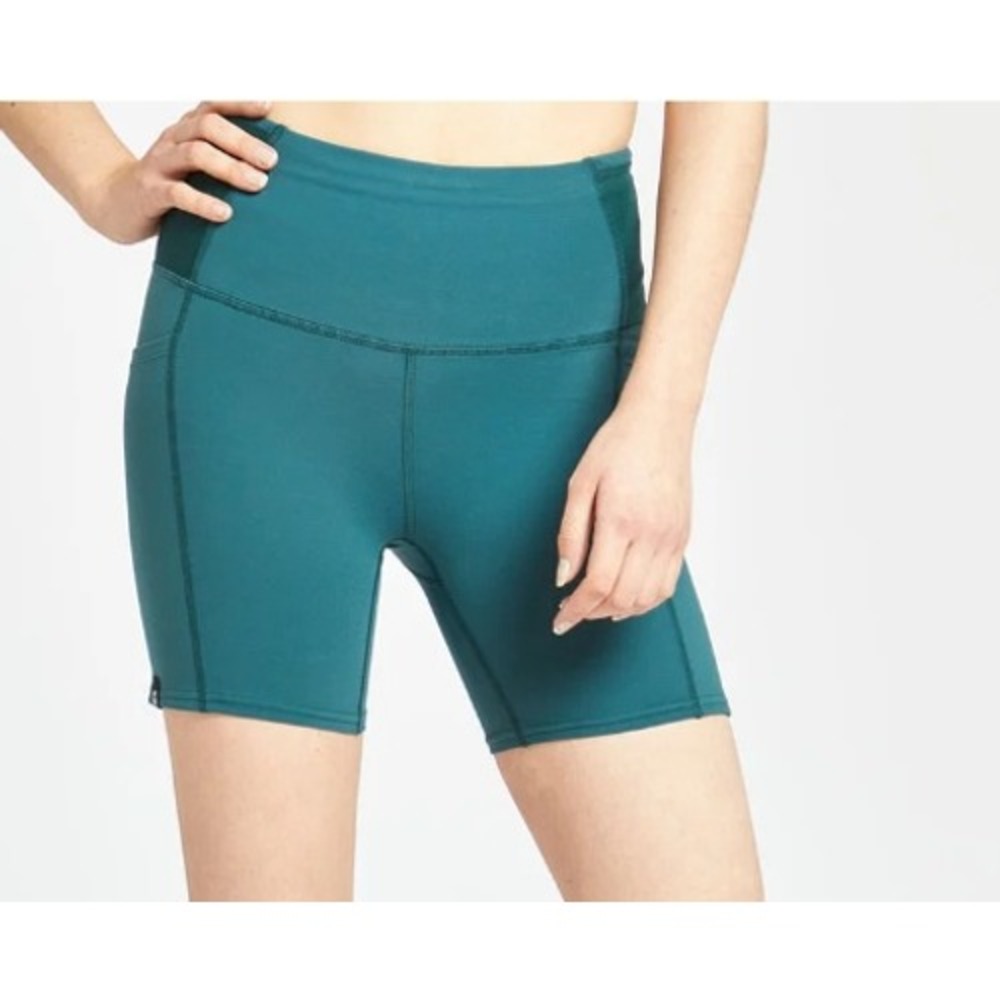 Oiselle Womens Pocket Jogger Shorts Teal Green High Waist Running Athletic Sz 4